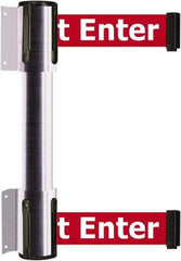 Tensator - 16.64" High x 156" Long x 3" Wide Barrier Dual Line Wall Mount - Steel, Satin Chrome Finish, Satin Chrome, Use with 898 Wall Receiver - USA Tool & Supply