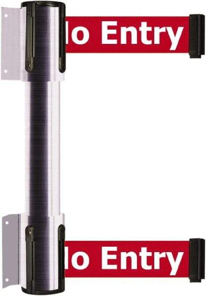 Tensator - 16.64" High x 156" Long x 3" Wide Barrier Dual Line Wall Mount - Steel, Satin Chrome Finish, Satin Chrome, Use with 898 Wall Receiver - USA Tool & Supply