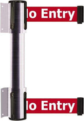 Tensator - 16.64" High x 156" Long x 3" Wide Barrier Dual Line Wall Mount - Steel, Satin Chrome Finish, Satin Chrome, Use with 898 Wall Receiver - USA Tool & Supply