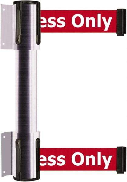 Tensator - 16.64" High x 156" Long x 3" Wide Barrier Dual Line Wall Mount - Steel, Satin Chrome Finish, Satin Chrome, Use with 898 Wall Receiver - USA Tool & Supply