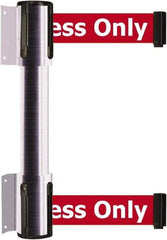 Tensator - 16.64" High x 156" Long x 3" Wide Barrier Dual Line Wall Mount - Steel, Satin Chrome Finish, Satin Chrome, Use with 898 Wall Receiver - USA Tool & Supply