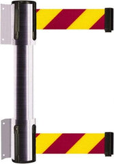 Tensator - 16.64" High x 156" Long x 3" Wide Barrier Dual Line Wall Mount - Steel, Satin Chrome Finish, Satin Chrome, Use with 898 Wall Receiver - USA Tool & Supply