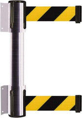 Tensator - 16.64" High x 156" Long x 3" Wide Barrier Dual Line Wall Mount - Steel, Satin Chrome Finish, Satin Chrome, Use with 898 Wall Receiver - USA Tool & Supply