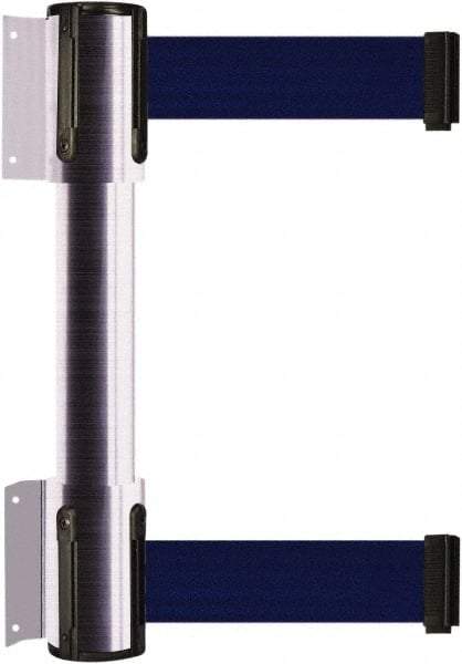 Tensator - 16.64" High x 156" Long x 3" Wide Barrier Dual Line Wall Mount - Steel, Satin Chrome Finish, Satin Chrome, Use with 898 Wall Receiver - USA Tool & Supply