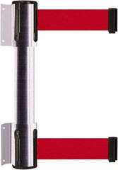 Tensator - 16.64" High x 156" Long x 3" Wide Barrier Dual Line Wall Mount - Steel, Satin Chrome Finish, Satin Chrome, Use with 898 Wall Receiver - USA Tool & Supply