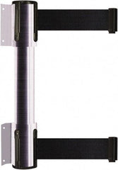 Tensator - 16.64" High x 89" Long x 3" Wide Barrier Dual Line Wall Mount - Steel, Satin Chrome Finish, Satin Chrome, Use with 898 Wall Receiver - USA Tool & Supply