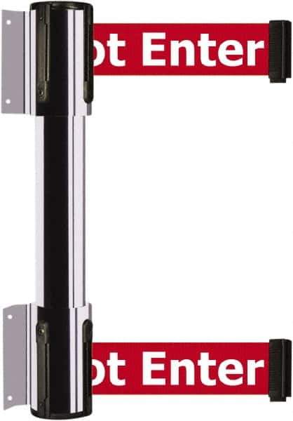 Tensator - 16.64" High x 156" Long x 3" Wide Barrier Dual Line Wall Mount - Steel, Polished Chrome Finish, Polished Chrome, Use with 898 Wall Receiver - USA Tool & Supply