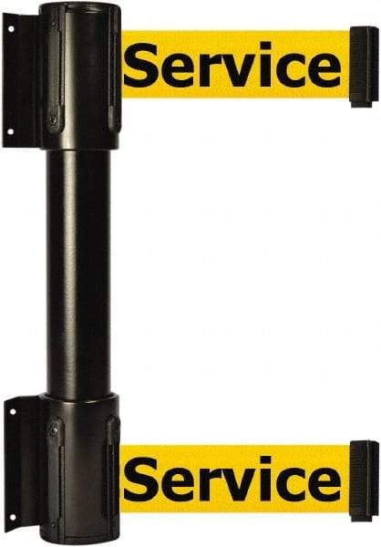 Tensator - 16.64" High x 89" Long x 3" Wide Barrier Dual Line Wall Mount - Steel, Black Powdercoat Finish, Black, Use with 898 Wall Receiver - USA Tool & Supply