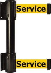 Tensator - 16.64" High x 89" Long x 3" Wide Barrier Dual Line Wall Mount - Steel, Black Powdercoat Finish, Black, Use with 898 Wall Receiver - USA Tool & Supply