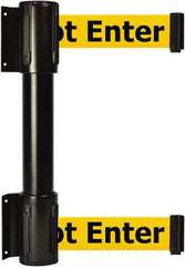 Tensator - 16.64" High x 89" Long x 3" Wide Barrier Dual Line Wall Mount - Steel, Black Powdercoat Finish, Black, Use with 898 Wall Receiver - USA Tool & Supply
