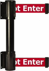 Tensator - 16.64" High x 89" Long x 3" Wide Barrier Dual Line Wall Mount - Steel, Black Powdercoat Finish, Black, Use with 898 Wall Receiver - USA Tool & Supply