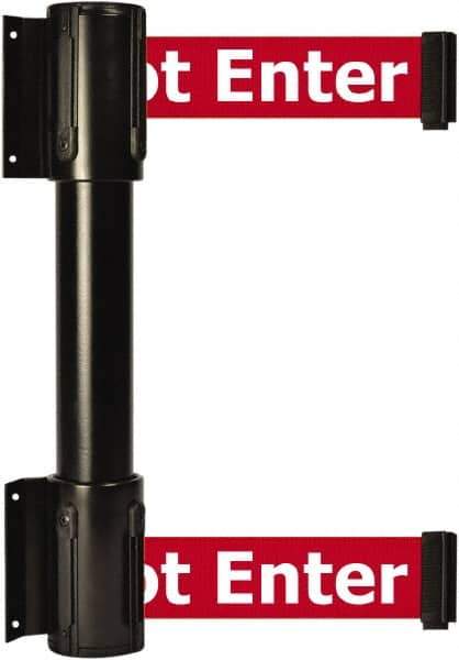 Tensator - 16.64" High x 89" Long x 3" Wide Barrier Dual Line Wall Mount - Steel, Black Powdercoat Finish, Black, Use with 898 Wall Receiver - USA Tool & Supply