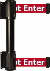 Tensator - 16.64" High x 156" Long x 3" Wide Barrier Dual Line Wall Mount - Steel, Black Powdercoat Finish, Black, Use with 898 Wall Receiver - USA Tool & Supply