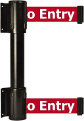 Tensator - 16.64" High x 89" Long x 3" Wide Barrier Dual Line Wall Mount - Steel, Black Powdercoat Finish, Black, Use with 898 Wall Receiver - USA Tool & Supply