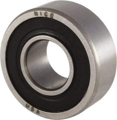 Nice - 5/16" Bore Diam, 7/8" OD, Double Seal Precision Ground Radial Ball Bearing - 11/32" Wide, 1 Row, Round Bore, 255 Lb Static Capacity, 644 Lb Dynamic Capacity - USA Tool & Supply