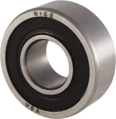 Nice - 3/8" Bore Diam, 7/8" OD, Double Seal Precision Ground Radial Ball Bearing - 11/32" Wide, 1 Row, Round Bore, 255 Lb Static Capacity, 644 Lb Dynamic Capacity - USA Tool & Supply