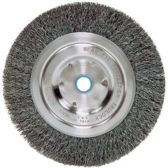 Vortec Pro 6″ Crimped Wire Wheel, .014″ Steel Fill, Narrow Face, 5/8″-1/2″ Arbor Hole - USA Tool & Supply