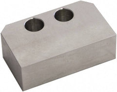 5th Axis - 3" Wide x 1" High x 1.2" Thick, Flat/No Step Vise Jaw - Soft, Steel, Manual Jaw, Compatible with V75100 Vises - USA Tool & Supply