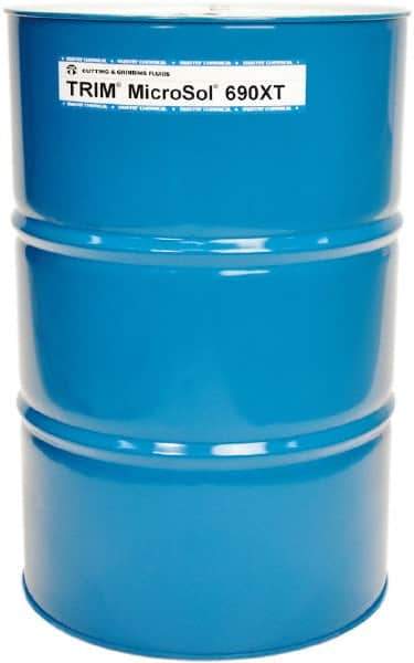 Master Fluid Solutions - Trim MicroSol 690XT, 54 Gal Drum Emulsion Fluid - Semisynthetic, For Cutting, Drilling, Sawing, Grinding - USA Tool & Supply