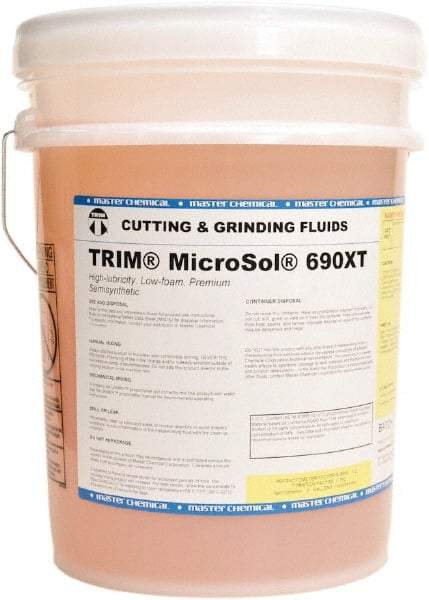 Master Fluid Solutions - Trim MicroSol 690XT, 5 Gal Pail Cutting & Grinding Fluid - Semisynthetic, For Machining - USA Tool & Supply