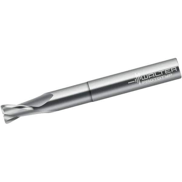 Walter-Prototyp - 12mm, 2 Flute, Single End, Solid Carbide, 1.5mm Corner Radius End Mill - 100mm OAL, 25° Helix, Right Hand Flute, 16mm LOC, Right Hand Cut, 50mm Extended Reach - USA Tool & Supply