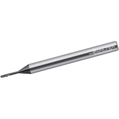 Walter-Prototyp - 2mm Diam, 2mm LOC, 2 Flute Solid Carbide Ball End Mill - Uncoated, Single End, 60mm OAL, 3mm Shank Diam, Spiral Flute - USA Tool & Supply