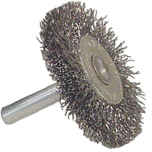 Vortec Pro 3″ Crimped Wire Wheel, Coarse Wire, 1/4″ Stem, Steel Wire - USA Tool & Supply