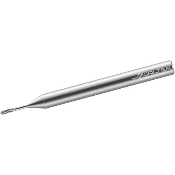 Walter-Prototyp - 1mm Diam, 1mm LOC, 2 Flute Solid Carbide Ball End Mill - TiAlN Finish, Single End, 38mm OAL, 3mm Shank Diam, Spiral Flute - USA Tool & Supply