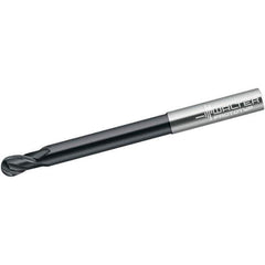 Walter-Prototyp - 4mm Diam, 4mm LOC, 2 Flute Solid Carbide Ball End Mill - Diamond Finish, Single End, 100mm OAL, 6mm Shank Diam, Spiral Flute - USA Tool & Supply