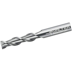 Walter-Prototyp - 1/2", 50.8mm LOC, 1/2" Shank Diam, 4-1/2" OAL, 2 Flute, Solid Carbide Square End Mill - Single End, Uncoated, Spiral Flute, 45° Helix, Centercutting, Right Hand Cut, Right Hand Flute - USA Tool & Supply