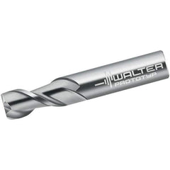 Walter-Prototyp - 1/16", 4.78mm LOC, 1/4" Shank Diam, 63.5mm OAL, 2 Flute, Solid Carbide Square End Mill - Single End, Uncoated, Spiral Flute, 45° Helix, Centercutting, Right Hand Cut, Right Hand Flute - USA Tool & Supply