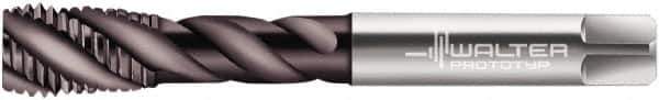 Walter-Prototyp - M12x1.50 Metric Fine 4 Flute 6HX Bottoming Spiral Flute Tap - Powdered Metal, Hardlube Finish, 100mm OAL, Right Hand Flute, Right Hand Thread, Series EP2156362 - USA Tool & Supply