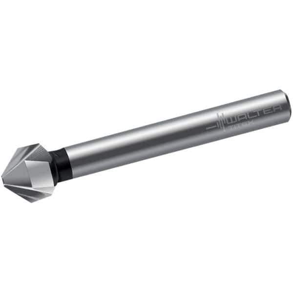 Walter-Titex - 7mm Head Diam, 6mm Shank Diam, 3 Flute 90° High Speed Steel Countersink - Bright Finish, 50mm OAL, Single End, Straight Shank, Right Hand Cut - USA Tool & Supply