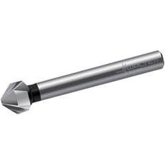 Walter-Titex - 16.5mm Head Diam, 10mm Shank Diam, 3 Flute 90° High Speed Steel Countersink - Bright Finish, 60mm OAL, Single End, Straight Shank, Right Hand Cut - USA Tool & Supply