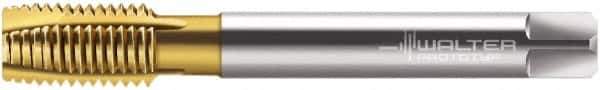 Walter-Prototyp - M16x1.50 Metric Fine, 4 Flute, TiN Finish, Cobalt Spiral Point Tap - Plug Chamfer, Right Hand Thread, 100mm OAL, 21mm Thread Length, 12mm Shank Diam, 6H Class of Fit, Series P2136005 - Exact Industrial Supply