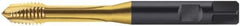 Walter-Prototyp - M8x1.00 Metric Fine, 3 Flute, TiN Finish, Cobalt Spiral Point Tap - Plug Chamfer, Right Hand Thread, 90mm OAL, 10mm Thread Length, 8mm Shank Diam, 6HX Class of Fit, Series S2126305 - Exact Industrial Supply