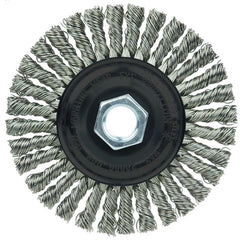 ‎Vortec Pro 4″ Knot Wire Wheel, Stringer Bead Twist, .020″ Stainless Steel Wire, 5/8″-11 UNC Nut - USA Tool & Supply
