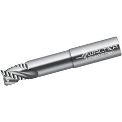 Walter-Prototyp - 6mm Diam, 10mm LOC, 3 Flute Solid Carbide Roughing Square End Mill - Uncoated, 63mm OAL, 8mm Shank Diam, Single End, Extended Reach, Centercutting, 40° Helix - USA Tool & Supply