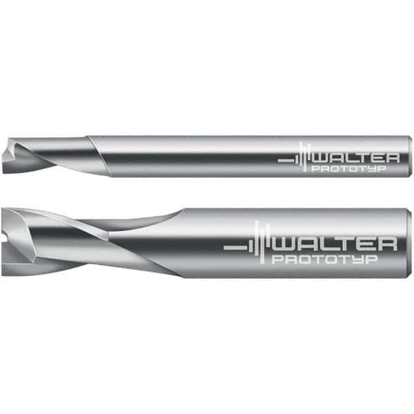 Walter-Prototyp - 6mm, 10mm LOC, 6mm Shank Diam, 57mm OAL, 2 Flute, Solid Carbide Square End Mill - Single End, Uncoated, Spiral Flute, 30° Helix, Centercutting, Right Hand Cut, Right Hand Flute - USA Tool & Supply