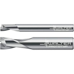 Walter-Prototyp - 8mm, 16mm LOC, 8mm Shank Diam, 63mm OAL, 1 Flute, Solid Carbide Square End Mill - Single End, Uncoated, Spiral Flute, 30° Helix, Centercutting, Right Hand Cut, Right Hand Flute - USA Tool & Supply