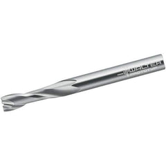 Walter-Prototyp - 6mm, 22mm LOC, 6mm Shank Diam, 65mm OAL, 2 Flute, Solid Carbide Square End Mill - Single End, Uncoated, Spiral Flute, 25° Helix, Centercutting, Right Hand Cut, Right Hand Flute - USA Tool & Supply