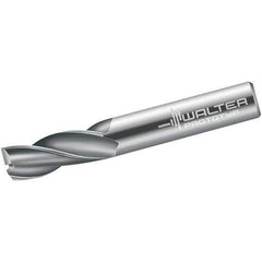 Walter-Prototyp - 5mm, 10mm LOC, 6mm Shank Diam, 57mm OAL, 3 Flute, Solid Carbide Square End Mill - Single End, Uncoated, Spiral Flute, 30° Helix, Centercutting, Right Hand Cut, Right Hand Flute - USA Tool & Supply
