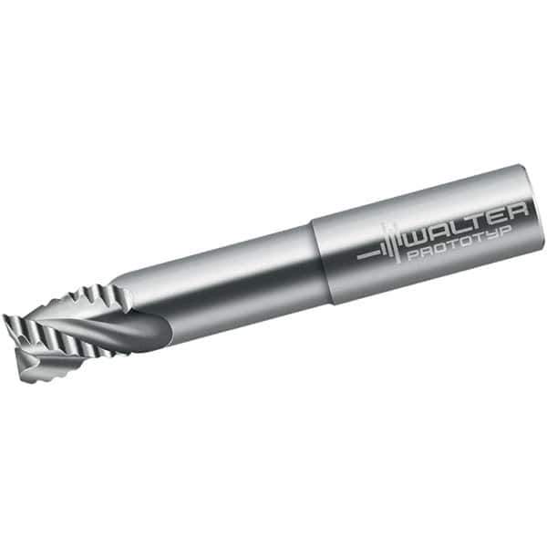 Walter-Prototyp - 16mm Diam, 20mm LOC, 3 Flute Solid Carbide Roughing Square End Mill - Uncoated, 115mm OAL, 16mm Shank Diam, Single End, Extended Reach, Centercutting, 40° Helix - USA Tool & Supply