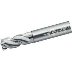 Walter-Prototyp - 4mm, 3 Flute, Single End, Solid Carbide, 0.5mm Corner Radius End Mill - 57mm OAL, 45° Helix, Right Hand Flute, 8mm LOC, Right Hand Cut, 15mm Extended Reach - USA Tool & Supply