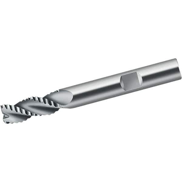Walter-Prototyp - 8mm Diam, 19mm LOC, 3 Flute Solid Carbide Roughing Square End Mill - Uncoated, 63mm OAL, 8mm Shank Diam, Single End, Centercutting, 40° Helix - USA Tool & Supply