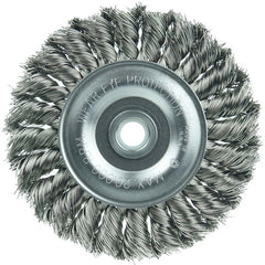 Vortec Pro 4″ Knot Wire Wheel, Standard Twist, .014″ Steel Fill, 1/2″-3/8″ Arbor Hole - USA Tool & Supply
