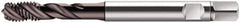 Walter-Prototyp - M2.5x0.45 Metric 3 Flute 6HX Modified Bottoming Spiral Flute Tap - Cobalt, Hardlube Finish, 70mm OAL, Right Hand Flute, Right Hand Thread, Series S2051302 - USA Tool & Supply