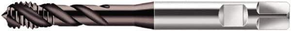 Walter-Prototyp - M10x1.00 Metric Fine 3 Flute 6HX Modified Bottoming Spiral Flute Tap - Cobalt, Hardlube Finish, 90mm OAL, Right Hand Flute, Right Hand Thread, Series S2156302 - USA Tool & Supply