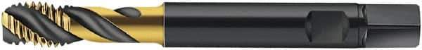 Walter-Prototyp - M14x2.00 Metric 3 Flute 6HX Modified Bottoming Spiral Flute Tap - Cobalt, TiN Finish, 110mm OAL, Right Hand Flute, Right Hand Thread, Series S2056305 - USA Tool & Supply