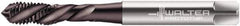 Walter-Prototyp - M6x1.00 Metric 3 Flute 6HX Modified Bottoming Spiral Flute Tap - Powdered Metal, Hardlube Finish, 80mm OAL, Left Hand Flute, Left Hand Thread, Series EP2051382 - USA Tool & Supply